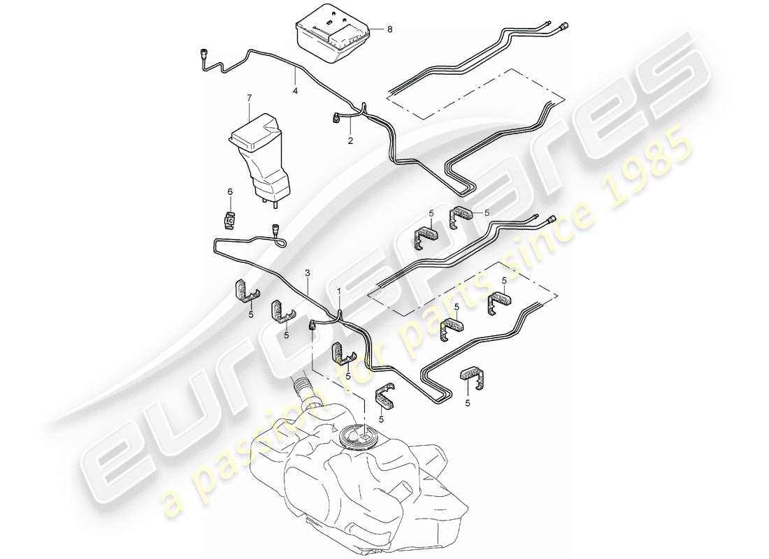 porsche 2007 (987 boxster) fuel system parts diagram