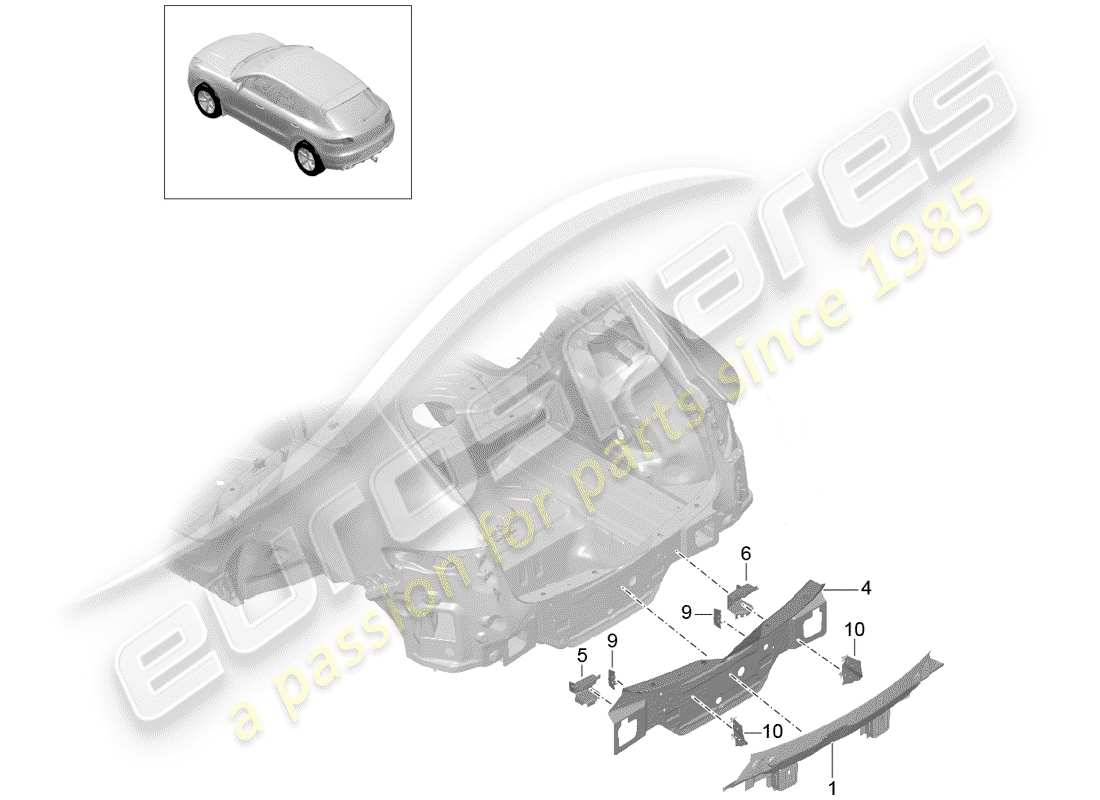 porsche 2014 (macan) rear end parts diagram