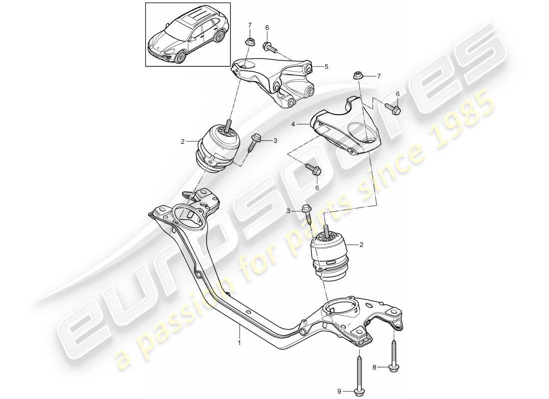 porsche 2013 (cayenne e2 92a) engine lifting tackle lower part diagram