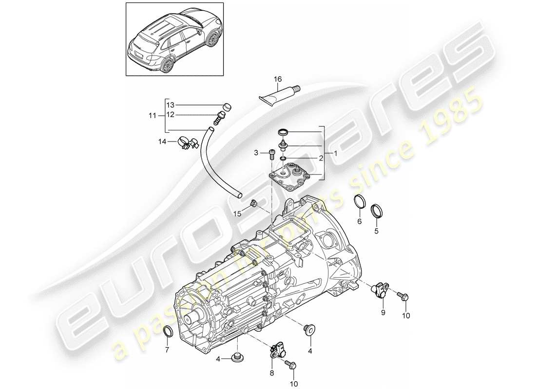 porsche 2017 (cayenne e2 92a) manual gearbox individual parts part diagram