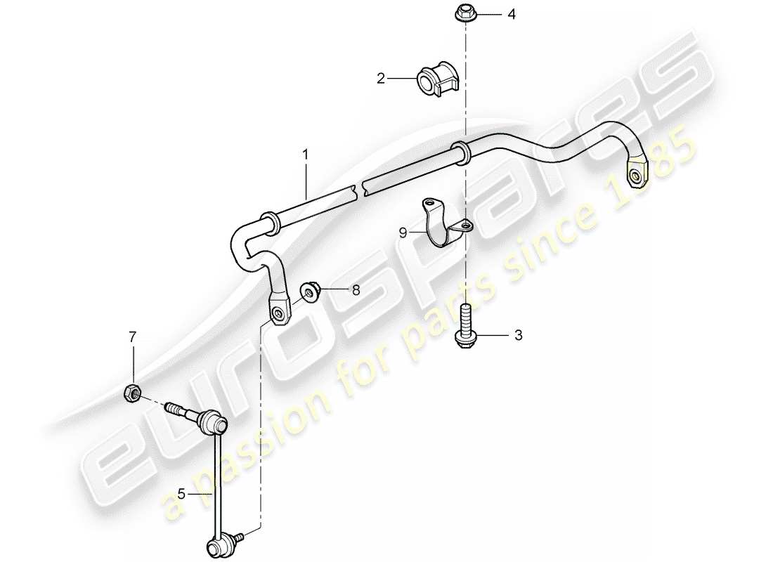 porsche 2009 997-2 turbo / gt2 stabilizer parts diagram