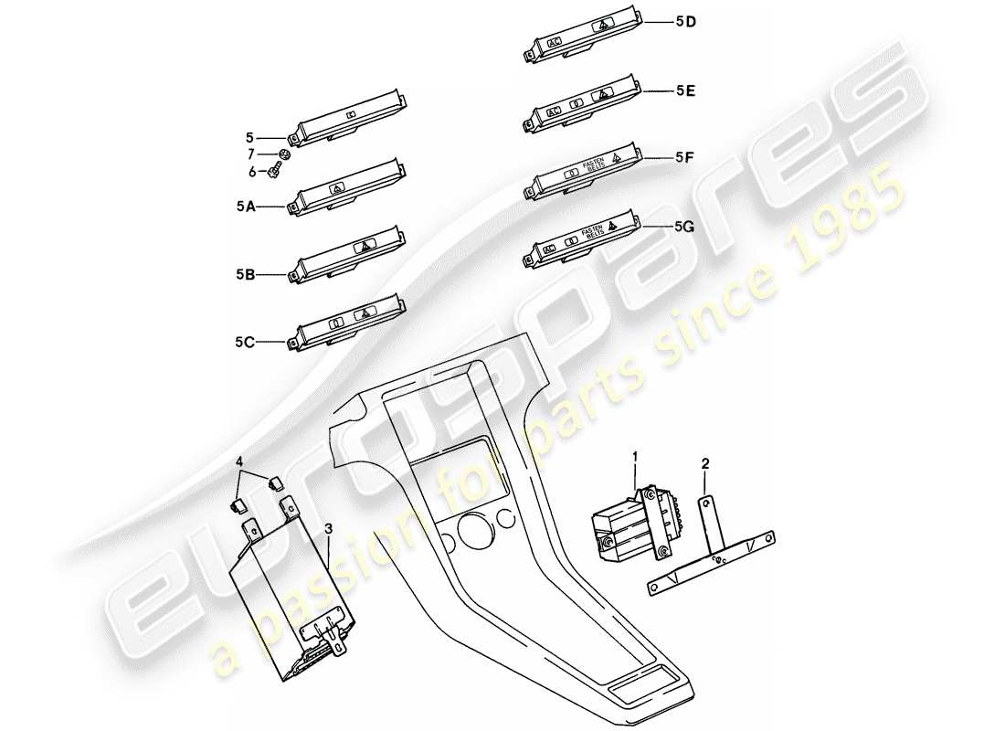 porsche 1980 (928) central indicator parts diagram