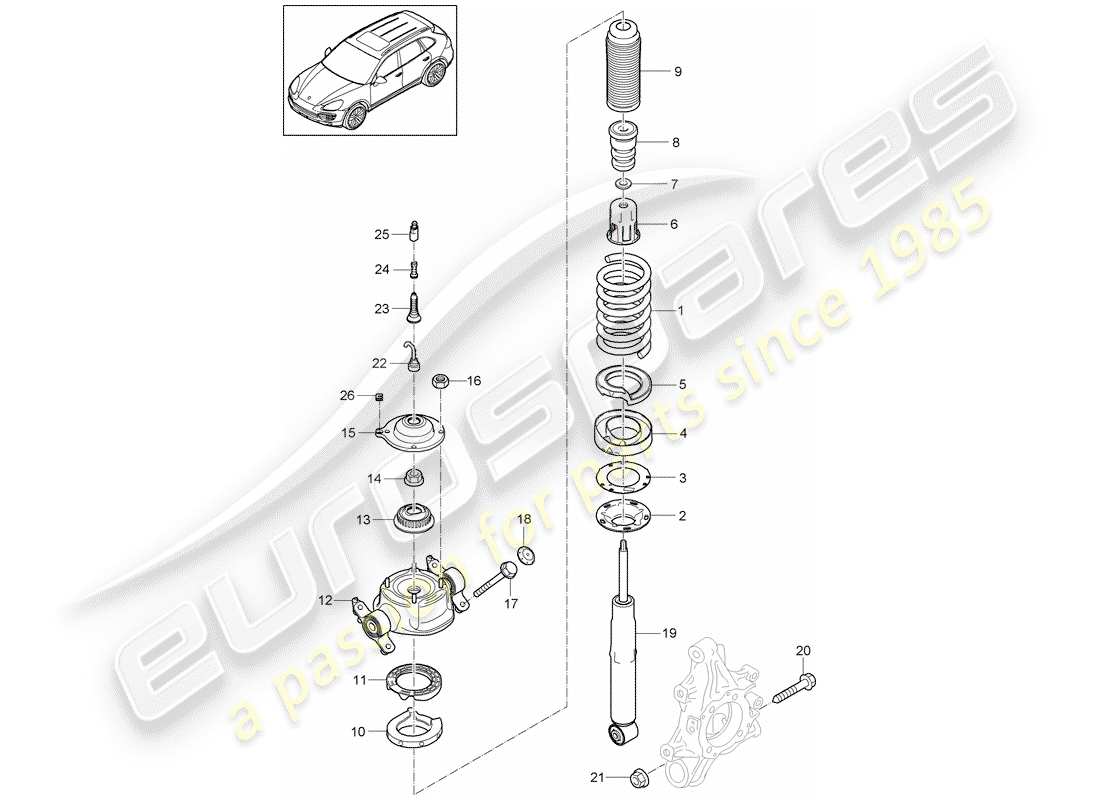 porsche cayenne e2 (2011) suspension parts diagram