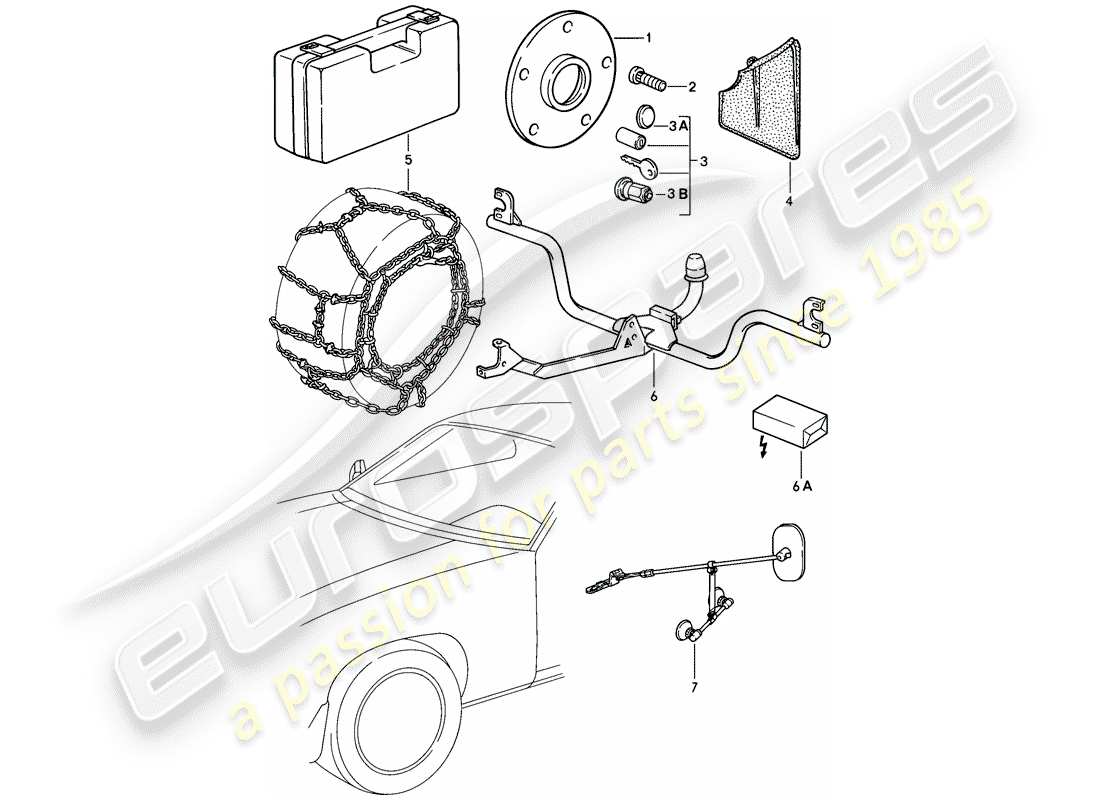 porsche 1983 (928) accessories part diagram