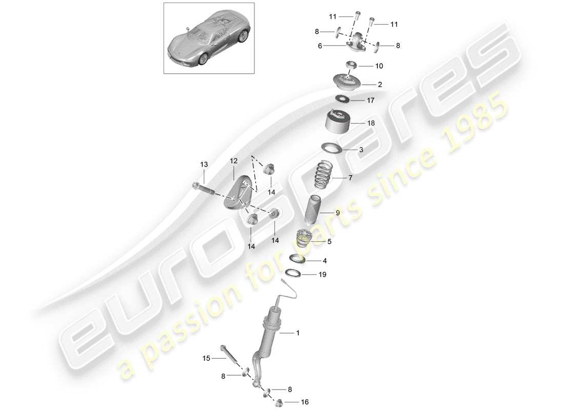 porsche 2015 (918 spyder) suspension parts diagram