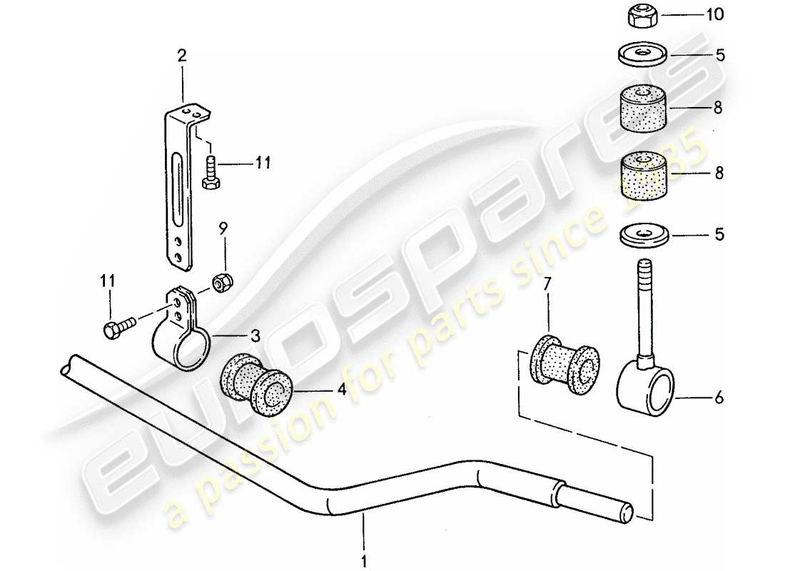 porsche 944 (1991) stabilizer parts diagram