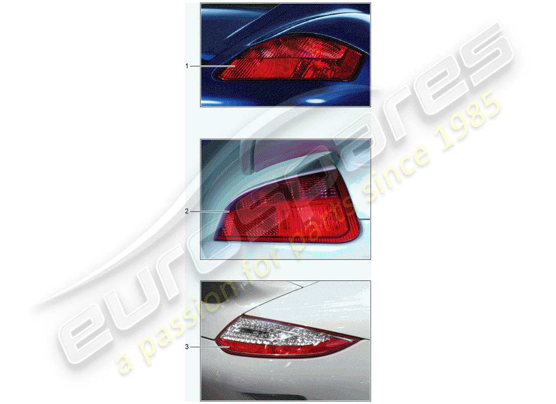 porsche 1988 (tequipment) rear light parts diagram
