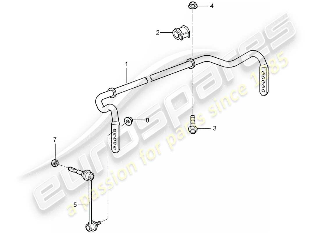 porsche 2009 997-2 turbo / gt2 stabilizer parts diagram