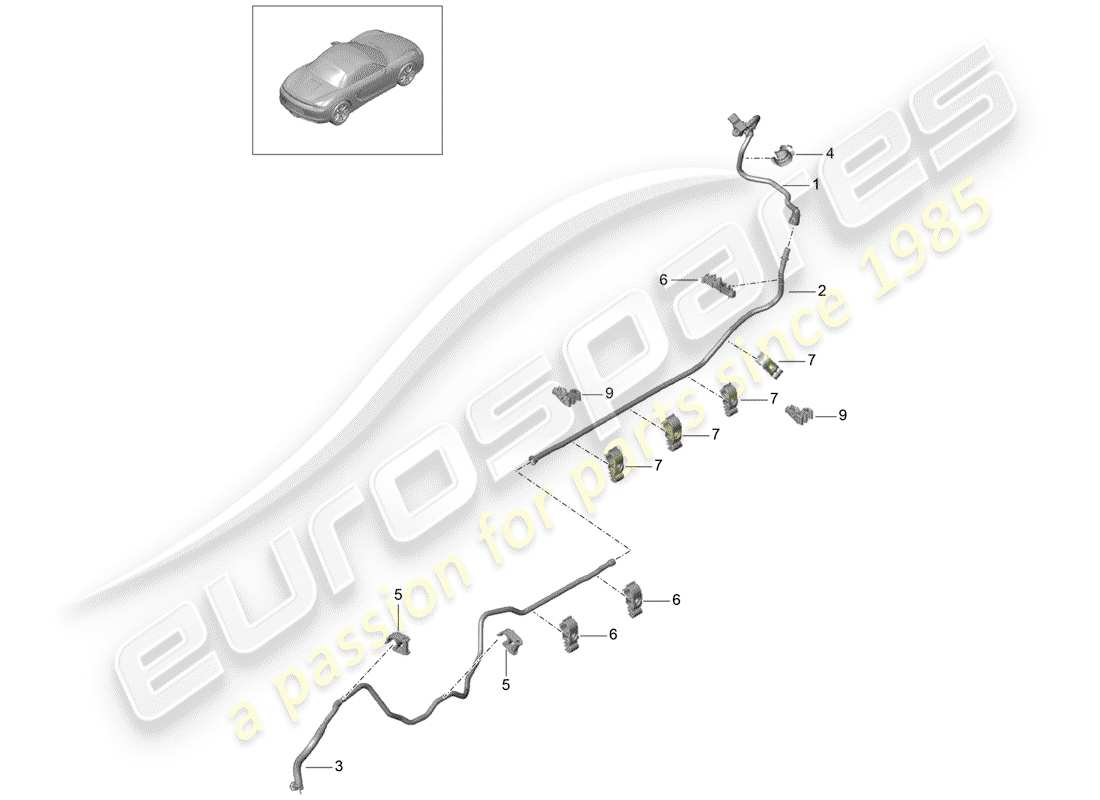 porsche 2012 (981 boxster) vacuum line front brake servo center rear parts diagram