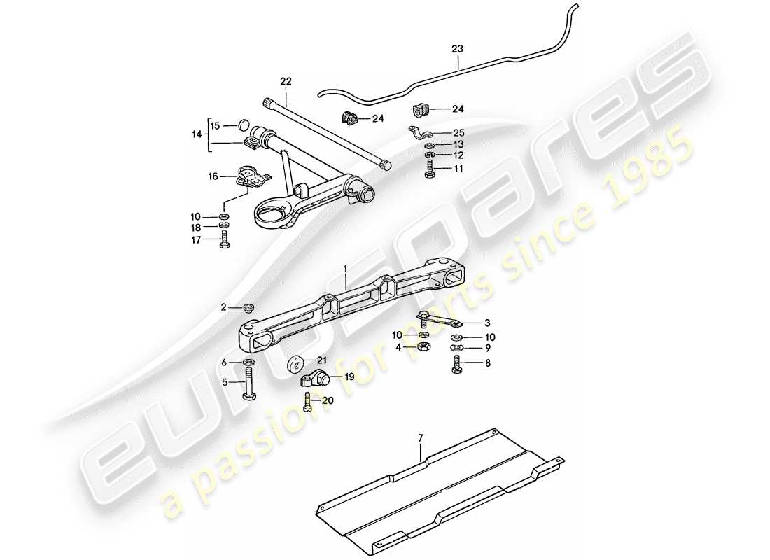 porsche 1986 (911) front axle - stabilizer part diagram