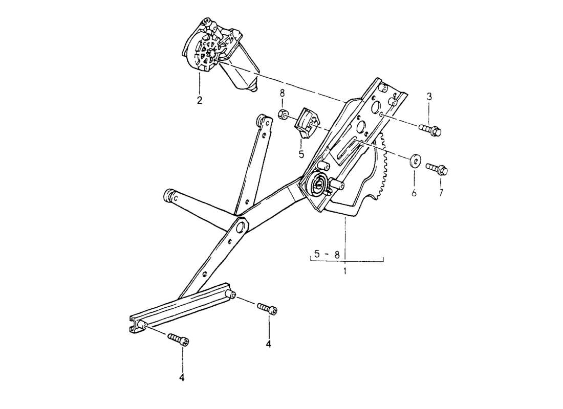 porsche 1994 (964) window regulator - electric parts diagram