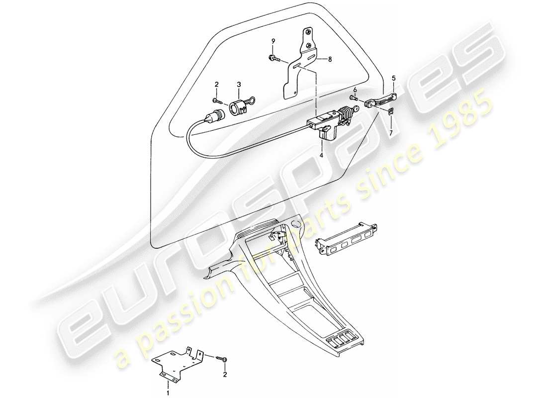 porsche 1995 (928) central locking system parts diagram