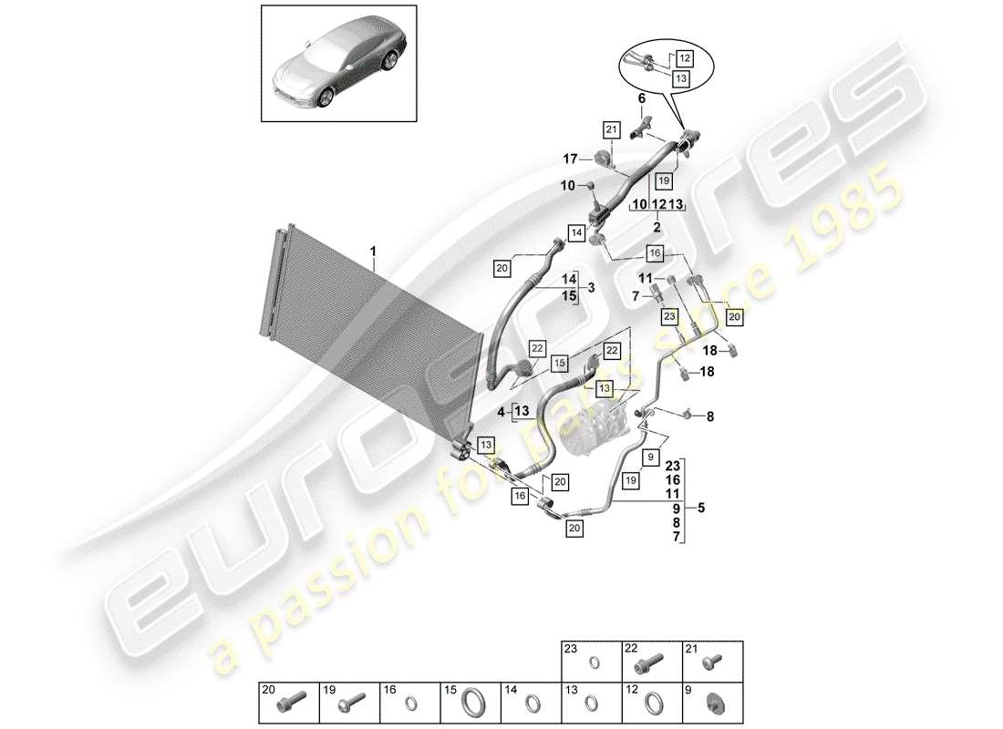 porsche 2019 (panamera 971-1) refrigerant circuit v8 bt part diagram