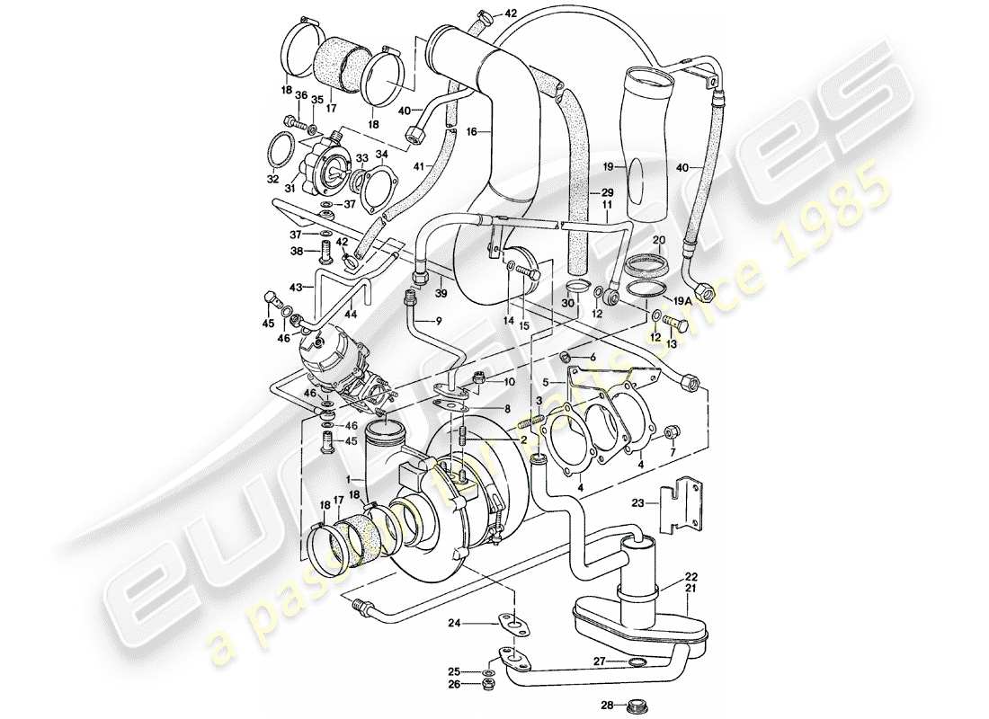 porsche 1978 (911) turbocharging part diagram