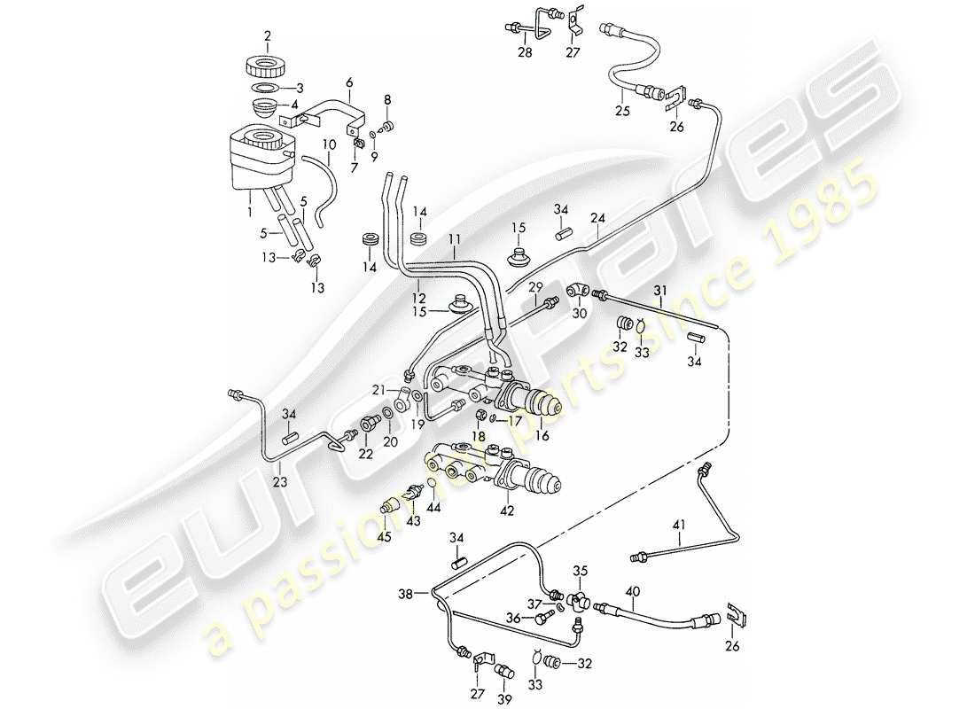 porsche 1968 (911/912) reservoir for - brake fluid - brake master cylinder - d - mj 1968>> - mj 1968 parts diagram