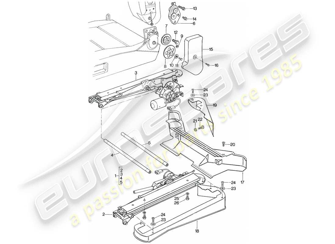 porsche 1983 (928) front seat - electrical equipment - d >> - mj 1984 part diagram