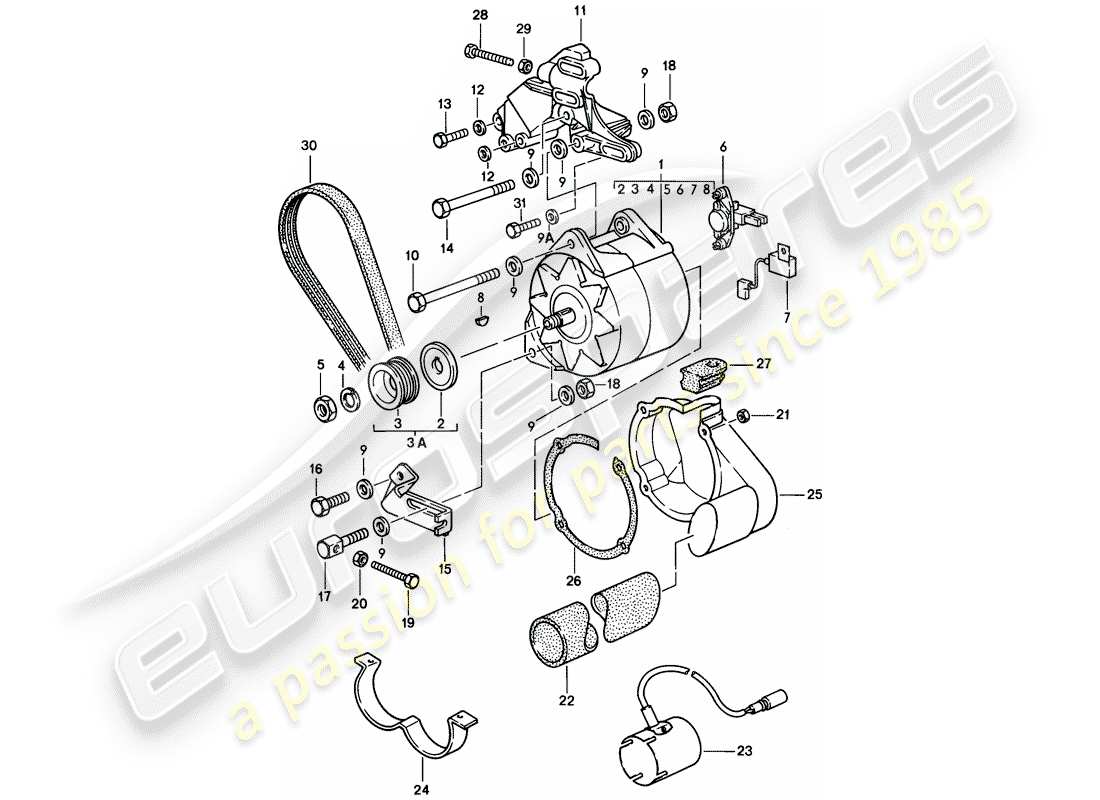 porsche 1985 (928) alternator - d - mj 1985>> - mj 1985 parts diagram