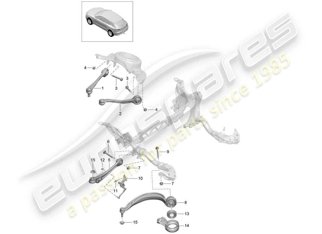 porsche 2016 (macan) wishbone guide level sensor part diagram