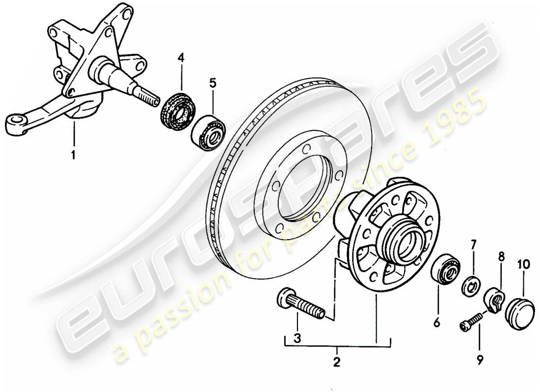 porsche 1991 (944) steering knuckle - lubricants part diagram