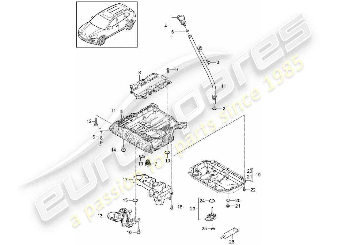 porsche 2017 (cayenne e2 92a) oil-conducting housing oil pump oil sump part diagram