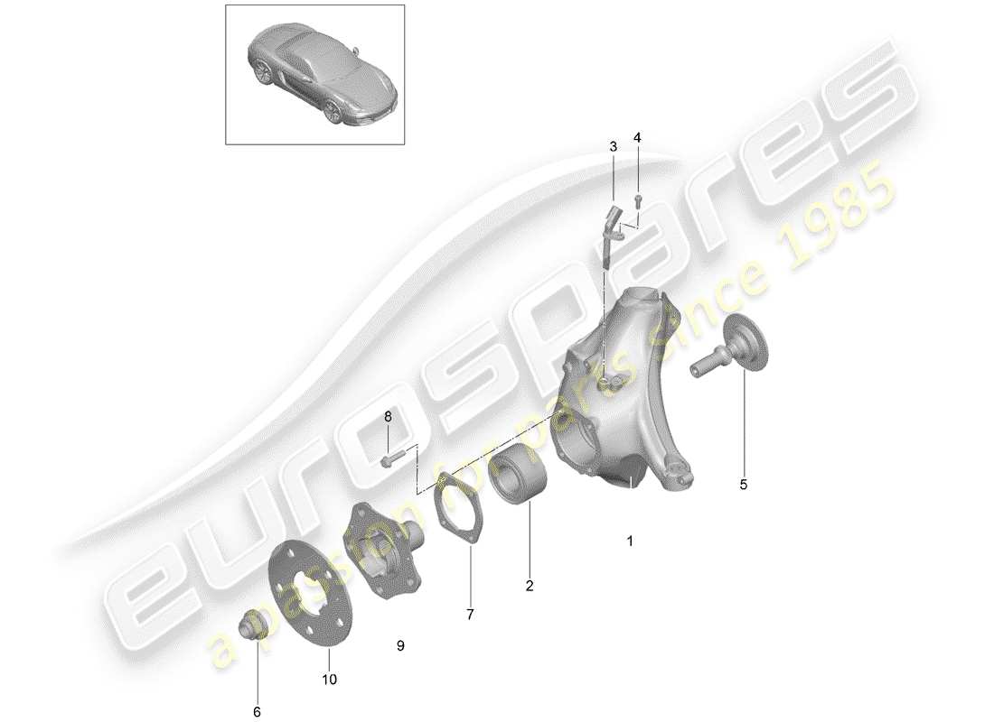 porsche 2012 (981 boxster) wheel carrier wheel hub parts diagram