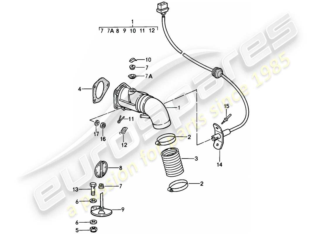 porsche 1988 (911) heating air supply part diagram