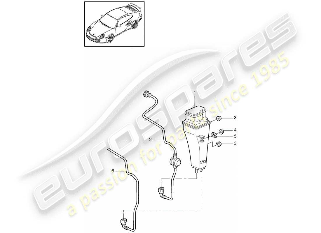 porsche 911 t/gt2rs (2012) evaporative emission canister parts diagram