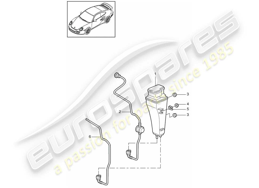 porsche 911 t/gt2rs (2012) evaporative emission canister parts diagram