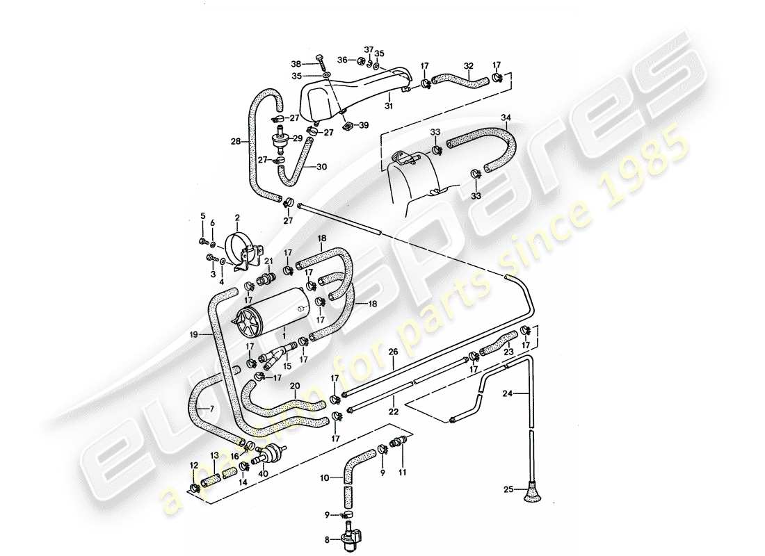 porsche 1993 (928) tank ventilation parts diagram