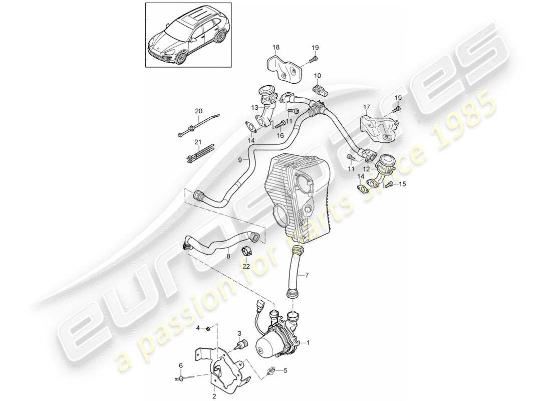 porsche 2013 (cayenne e2 92a) secondary air pump part diagram
