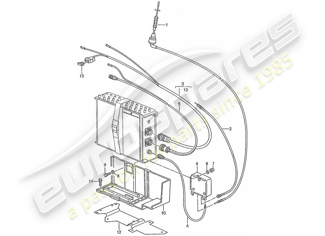 porsche 1989 (928) phone preparation parts diagram