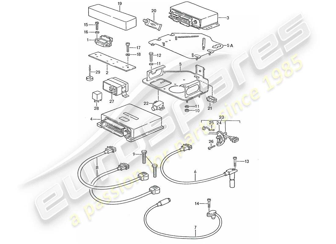 porsche 1989 (928) engine electrics - lh-jetronic parts diagram
