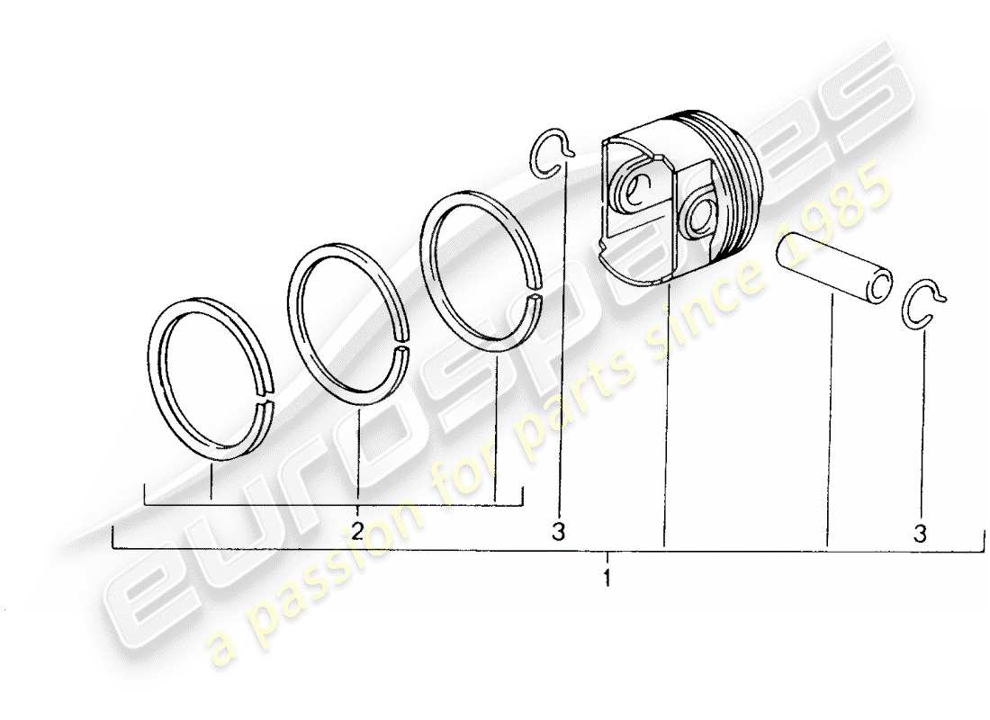 porsche 2004 (996) piston part diagram
