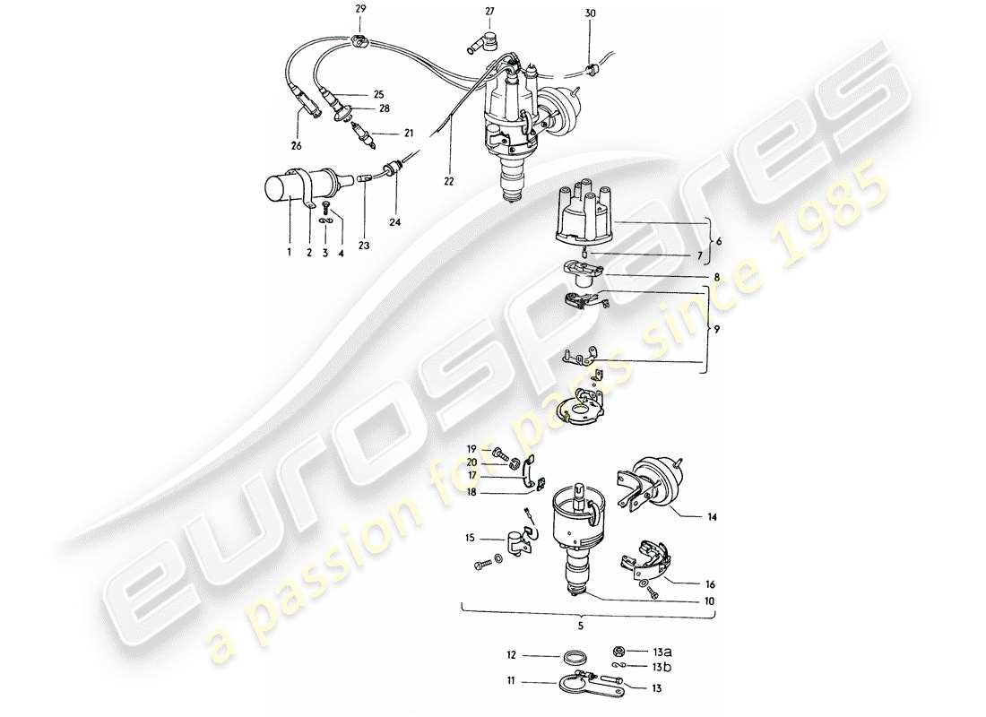 porsche 1970 (914) engine electrics parts diagram