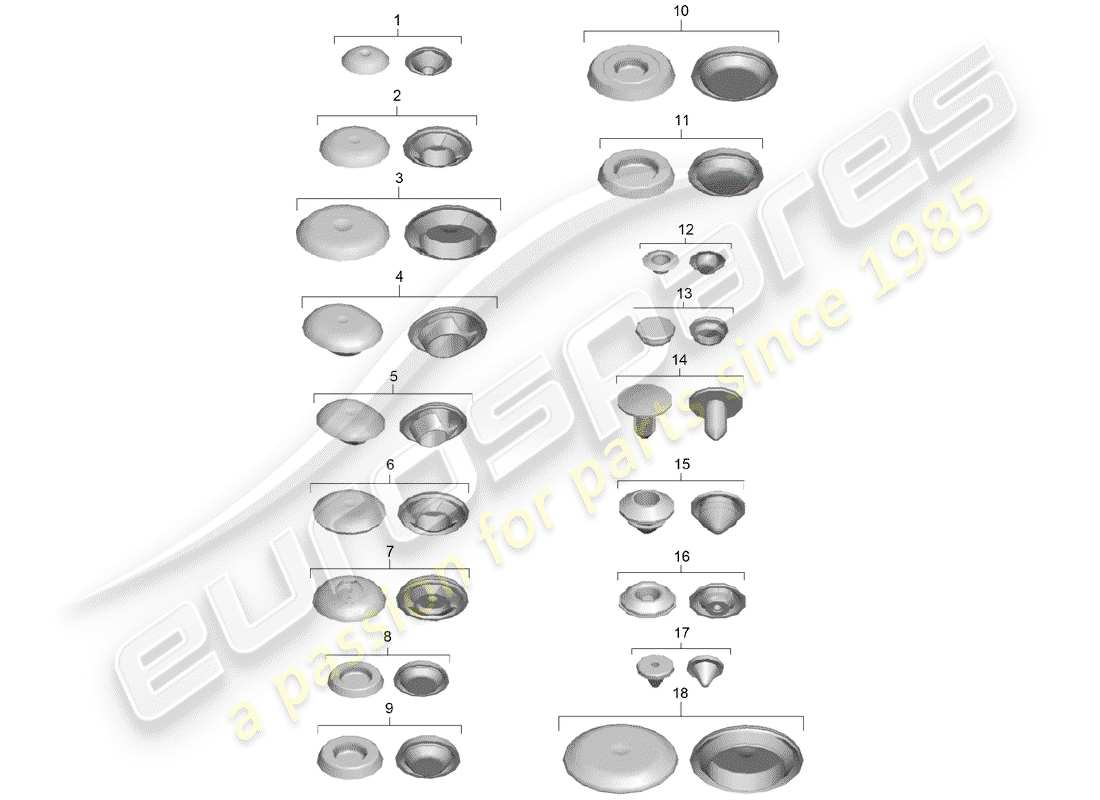 porsche 2014 (991-1 turbo) bungs part diagram