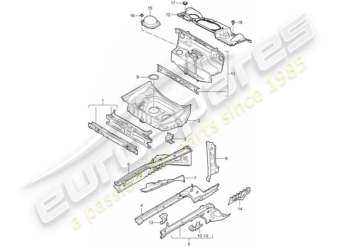 porsche 2011 (997-2 gt3) front end parts diagram