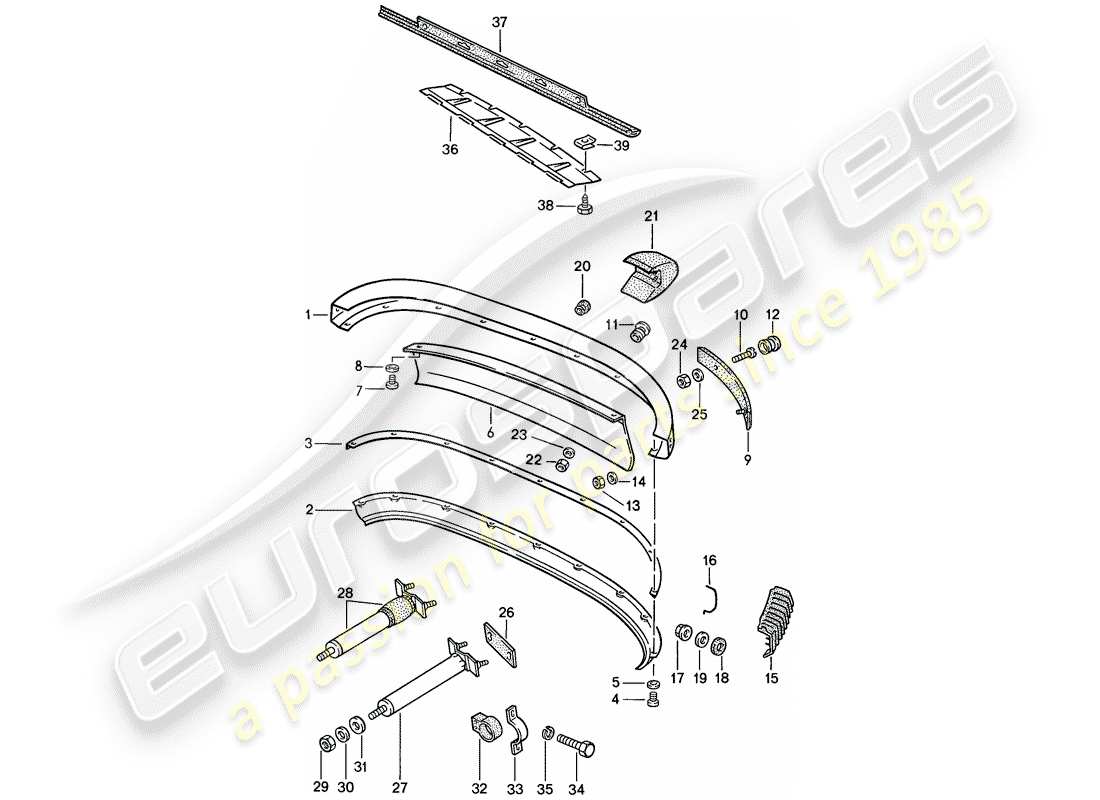 porsche 1989 (911) bumper part diagram