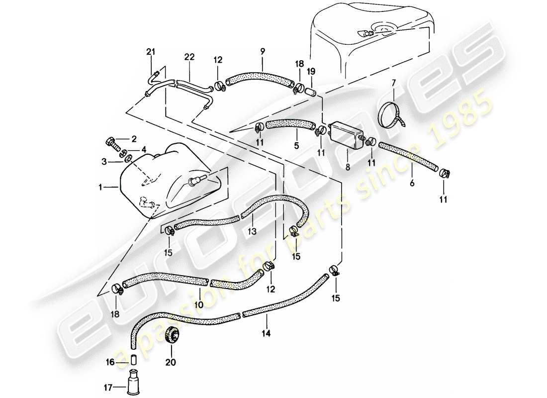 porsche 1986 (911) tank ventilation part diagram