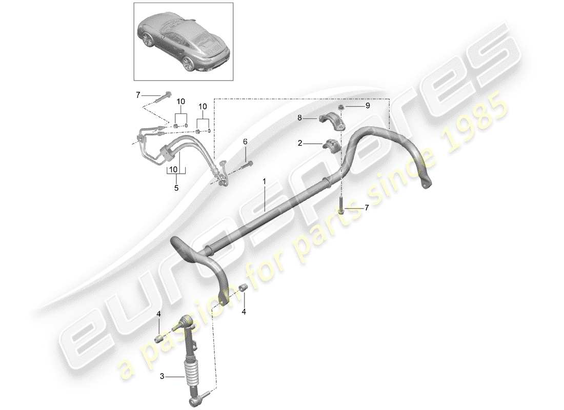 porsche 2014 (991-1 turbo) anti-roll bar pdcc d >>- mj 2016 part diagram