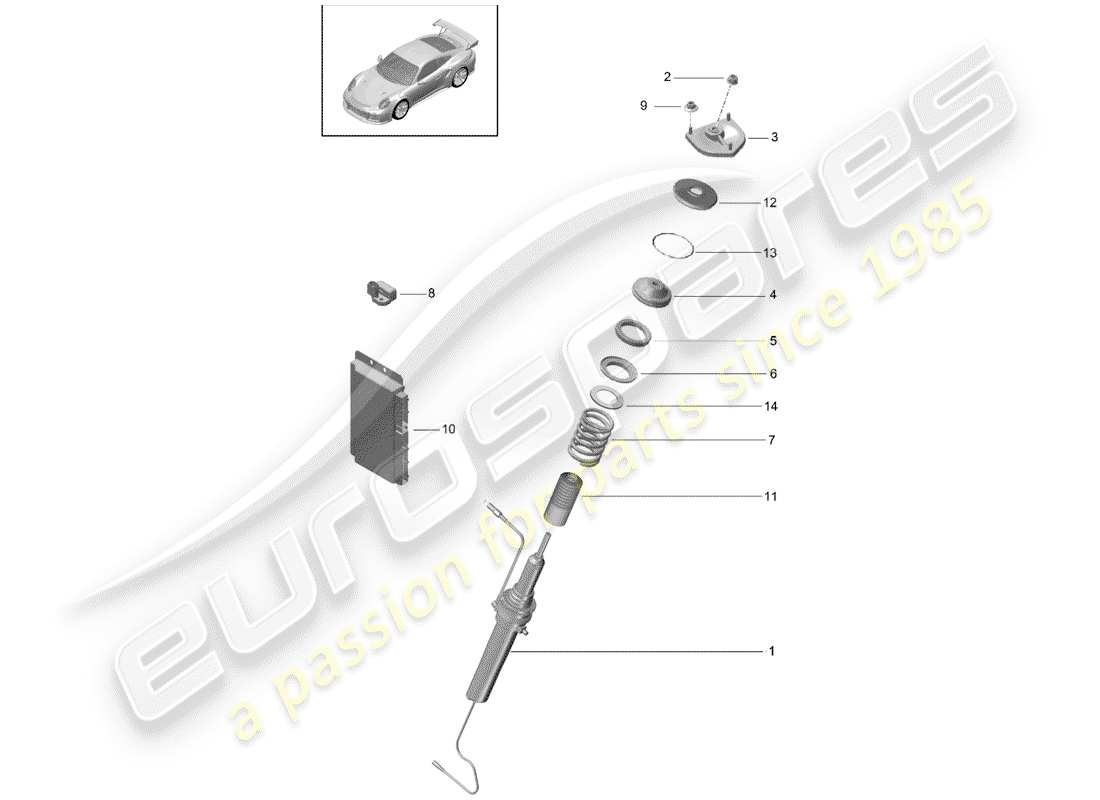 porsche 2014 (991-1 turbo) vibration damper part diagram
