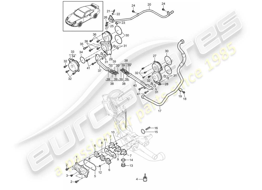 porsche 2009 (997-2 gt3) oil supply parts diagram