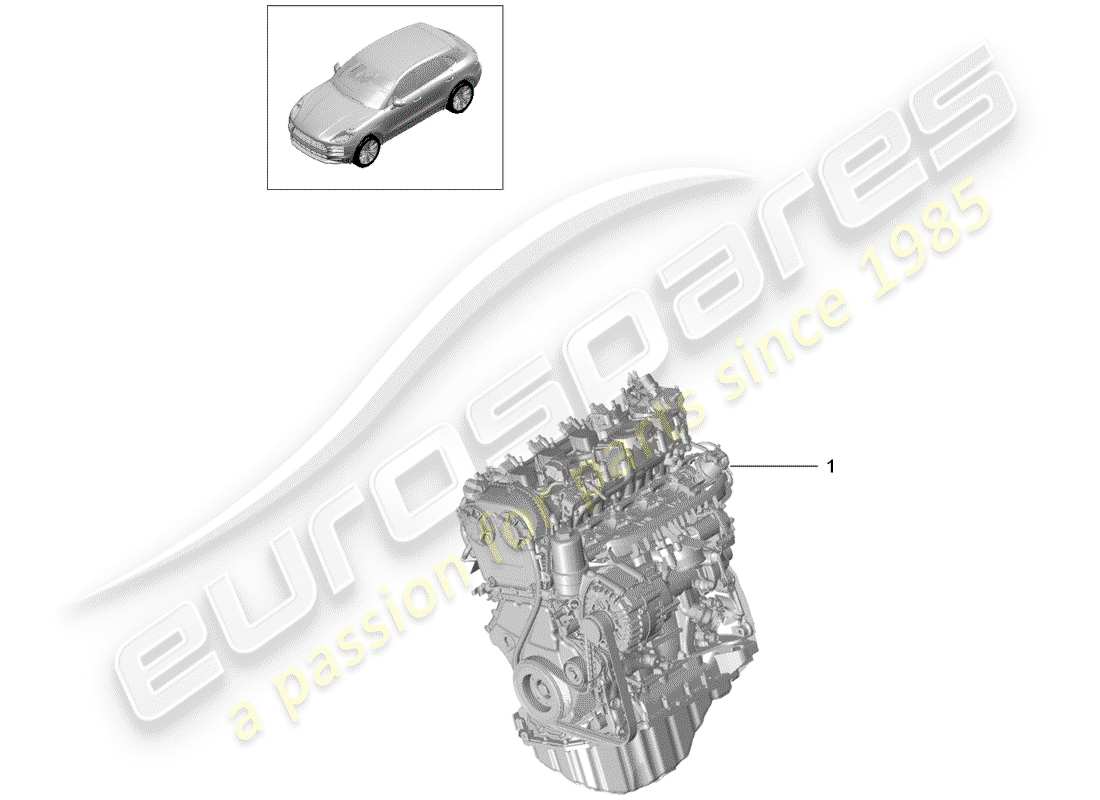 porsche 2020 (macan) replacement engine (complete) parts diagram
