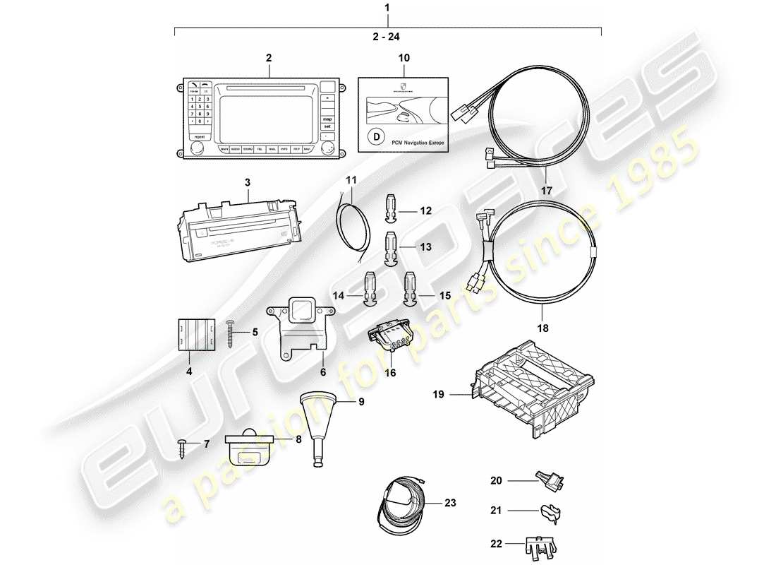 porsche 2006 (tequipment cayenne) navigation system parts diagram