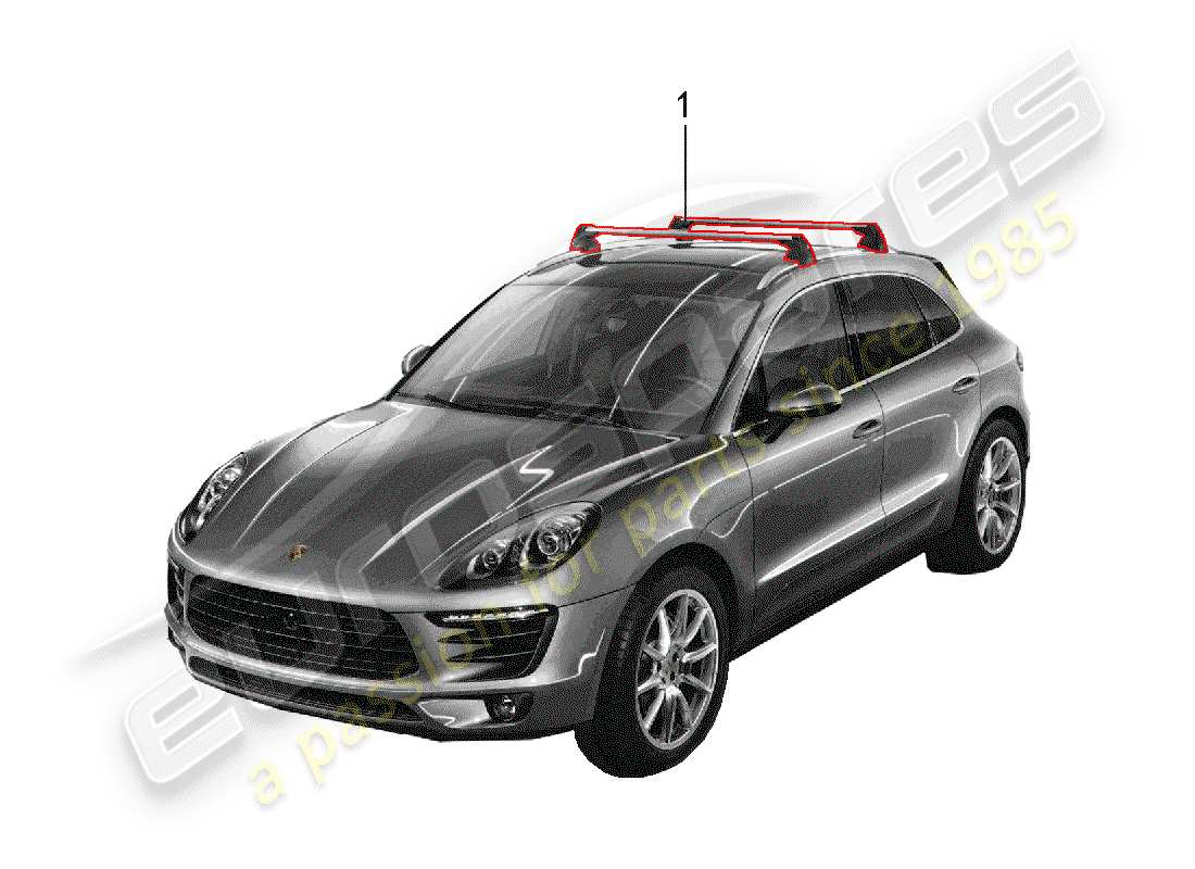 porsche 2014 (tequipment macan) roof luggage rack parts diagram