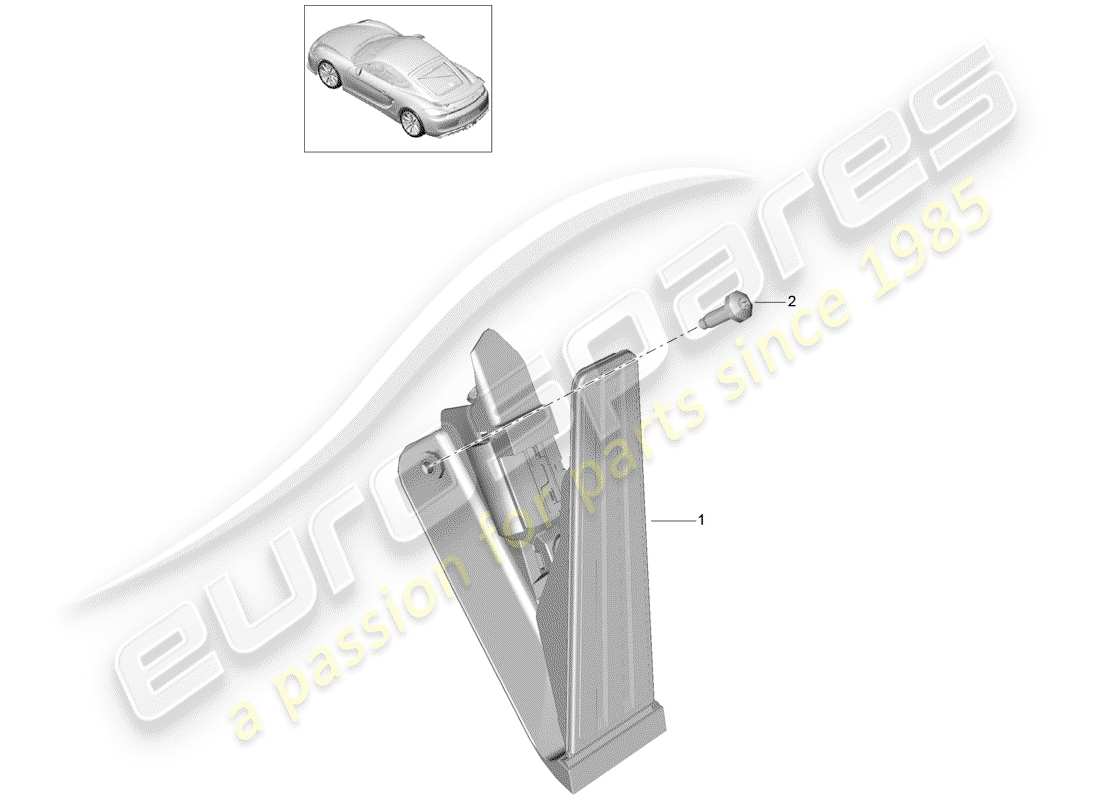 porsche 2016 (981 cayman gt4) brake and accel. lever mech. throttle control part diagram