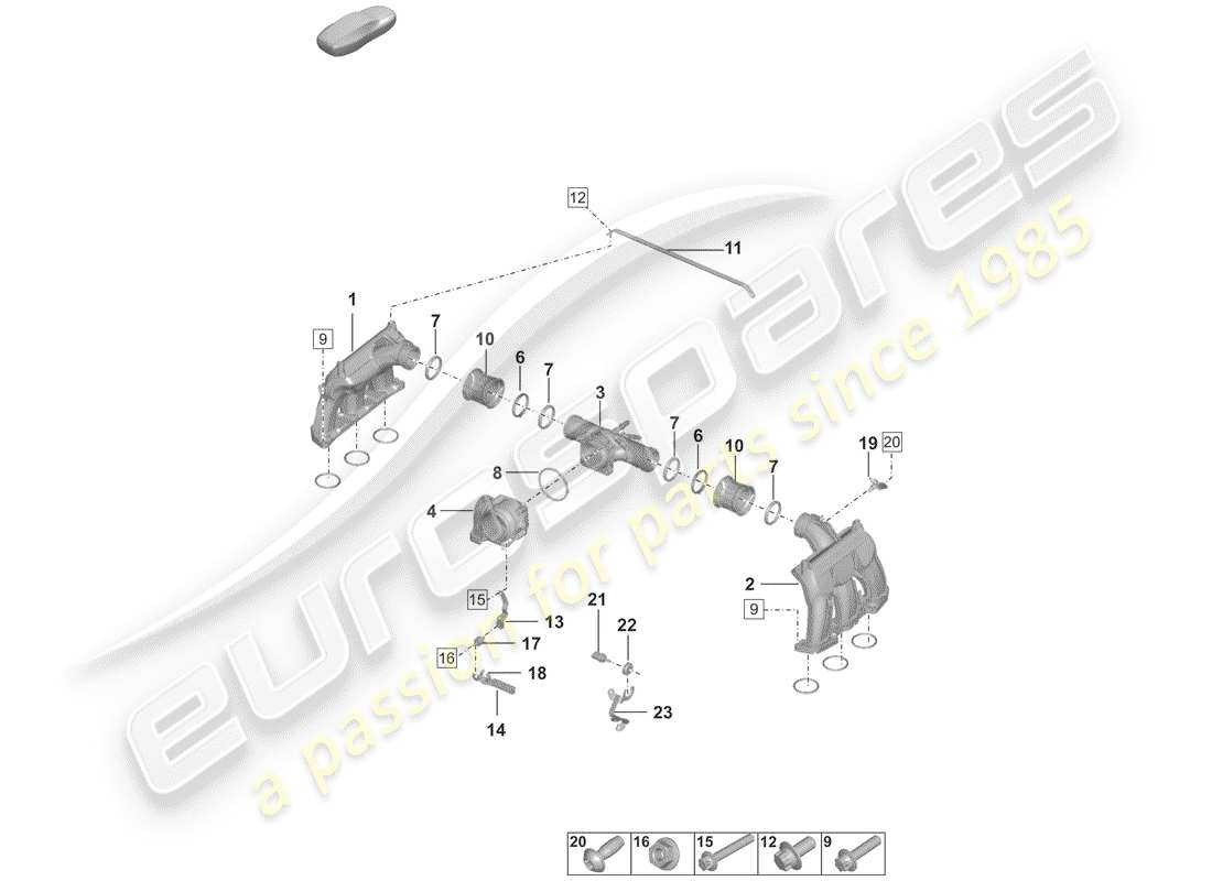 porsche 2020 (992-1) intake air distributor throttle valve parts diagram