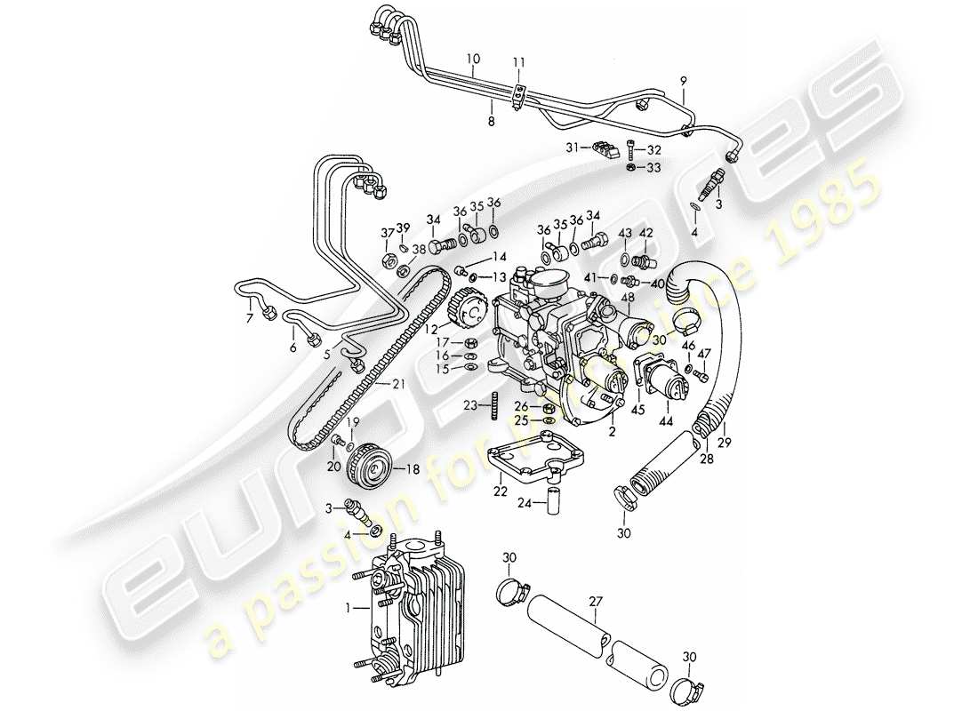 porsche 1969 (911/912) injection system - cylinder head - and - injection pump - d - mj 1969>> part diagram