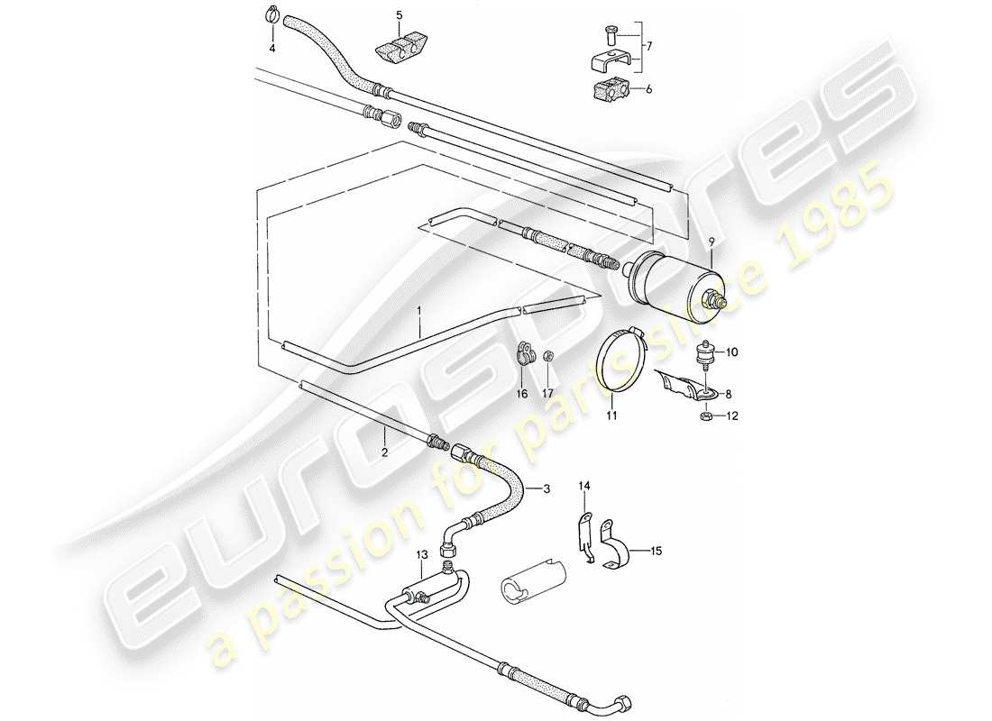 porsche 1988 (959) fuel system parts diagram