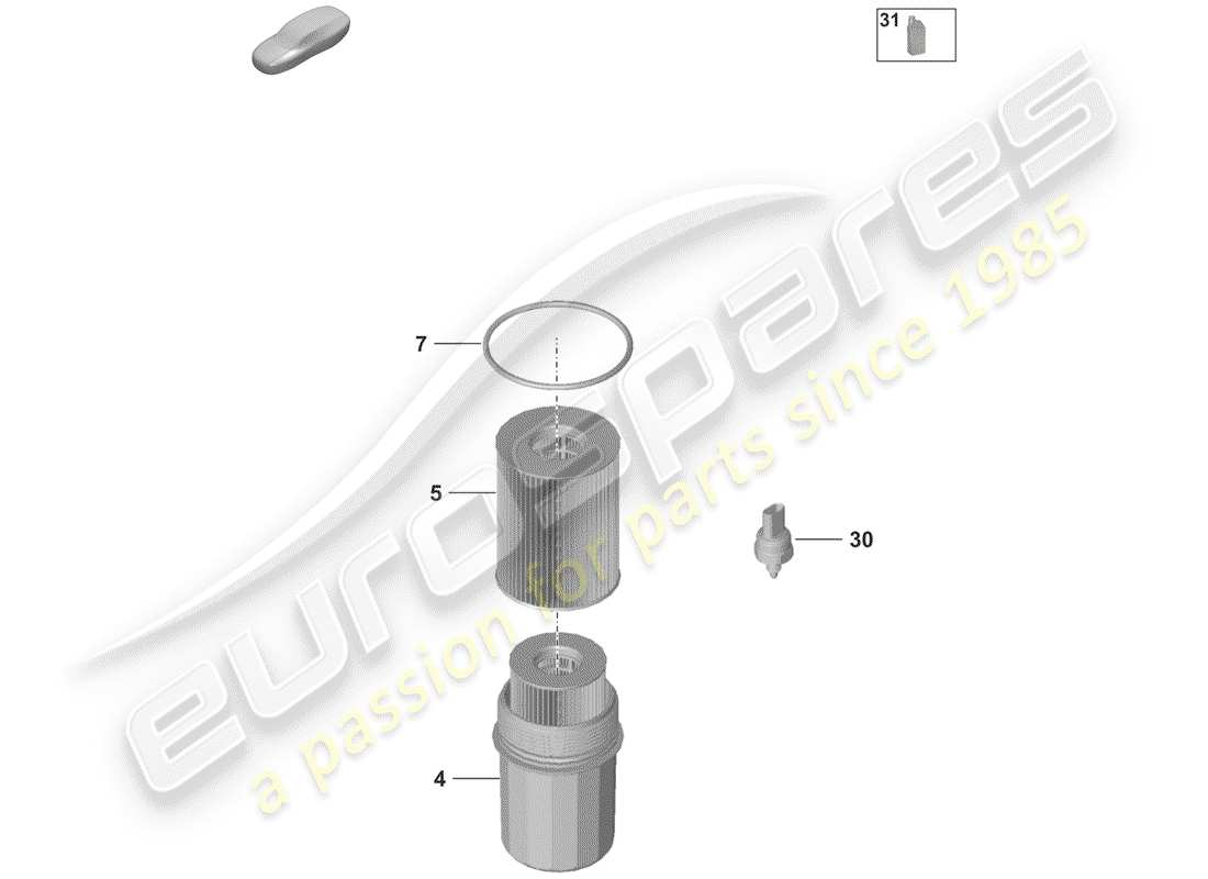 porsche 2020 (992-1) oil filter console engine oil parts diagram