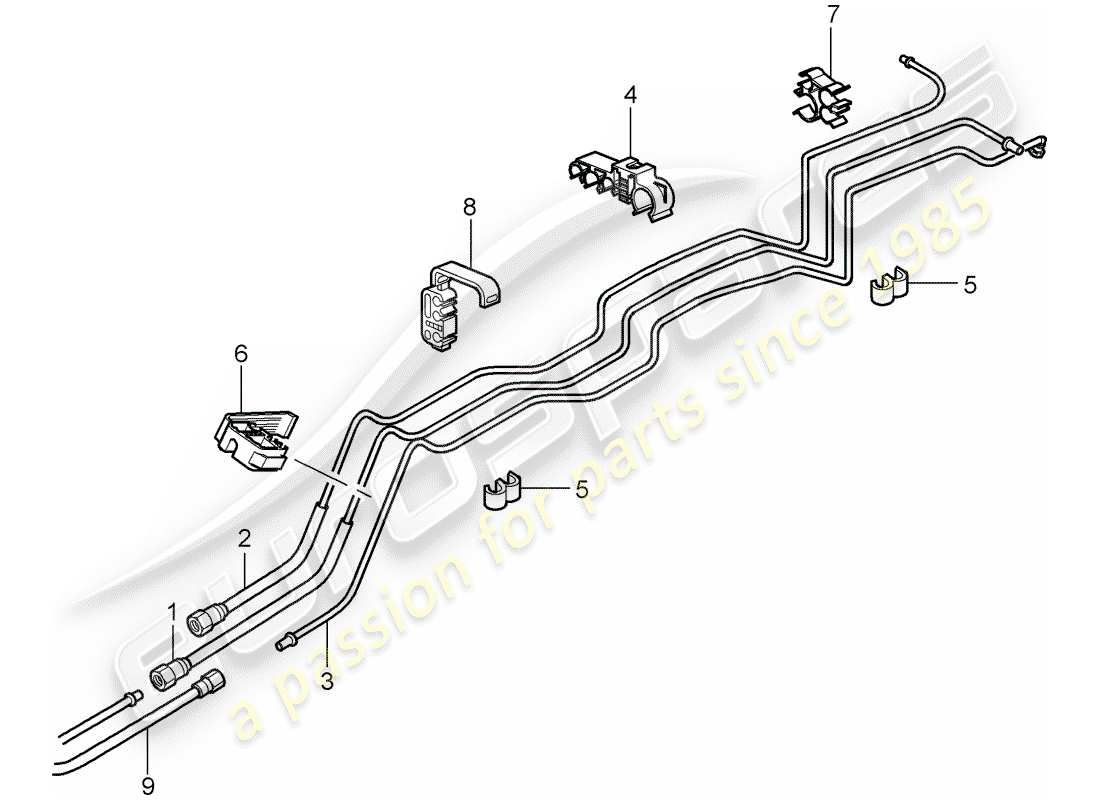 porsche 2009 997-2 turbo / gt2 fuel system parts diagram